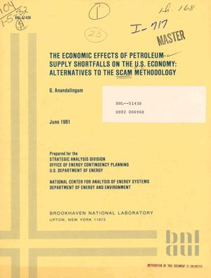 Economic effects of petroleum-supply shortfalls on the US economy: alternatives to the SCAM methodology