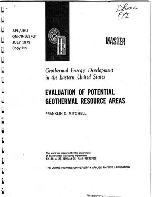 Evaluation of potential geothermal resource areas