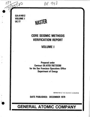 Core seismic methods verification report