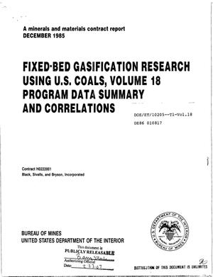 Fixed-bed gasification research using US coals. Volume 18. Program data summary and correlations. [C/sub 2/ and C/sub 3/ hydrocarbons]