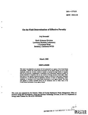 On the field determination of effective porosity
