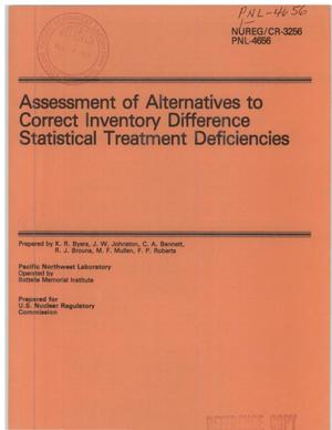 Assessment of alternatives to correct inventory difference statistical treatment deficiencies