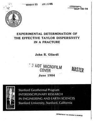 Experimental determination of the effective Taylor dispersivity in a fracture