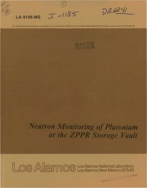 Neutron monitoring of plutonium at the ZPPR storage vault