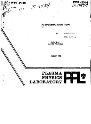 PDX experimental results in FY82