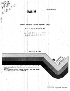 General Chemistry Division. Quarterly report, October-December 1979