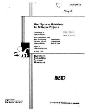 User systems guidelines for software projects
