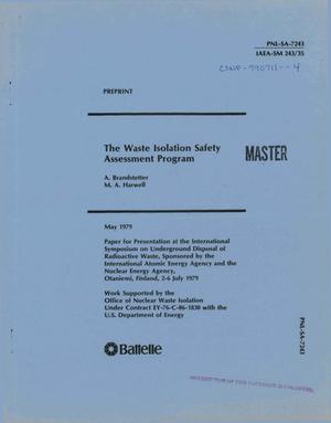 Waste isolation safety assessment program