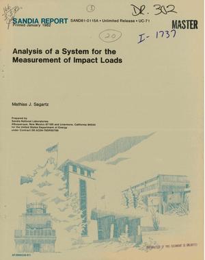 Analysis of a system for the measurement of impact loads