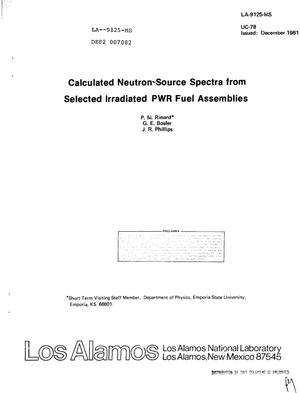 Calculated neutron-source spectra from selected irradiated PWR fuel assemblies
