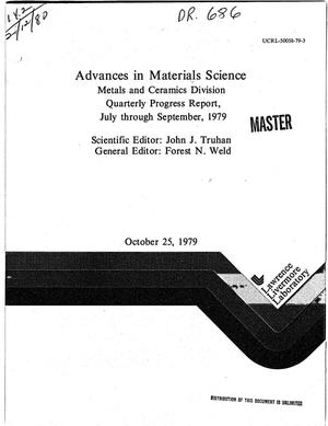 Advances in materials science, Metals and Ceramics Division. Quarterly progress report, July-September 1979