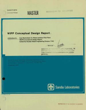 WIPP conceptual design report. Addendum C. Cost worksheets for Waste Isolation Pilot Plant (WIPP)