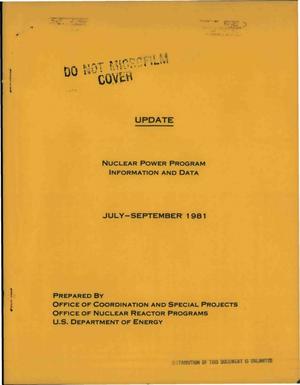 UPDATE: nuclear power program information and data, July-September 1981