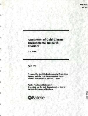 Assessment of cold-climate environmental research priorities