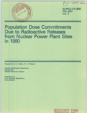 Population dose commitments due to radioactive releases from nuclear power plant sites in 1980