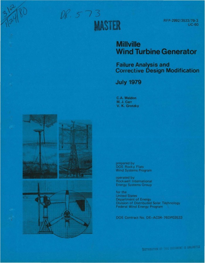 Wind Generator: failure analysis and corrective design modification - UNT Digital