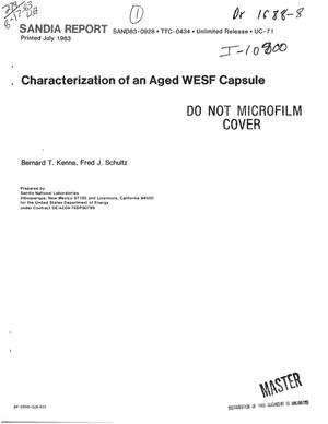 Characterization of an aged WESF capsule
