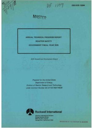Reactor safety. Annual technical progress report, Government fiscal year 1979. [LMFBR]
