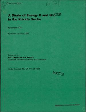 Study of energy R and D in the private sector