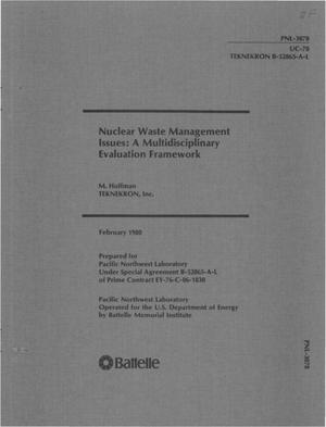 Primary view of object titled 'Nuclear waste management issues: a multidisciplinary evaluation framework.'.