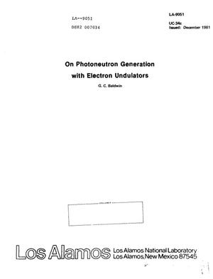 Photoneutron generation with electron undulators