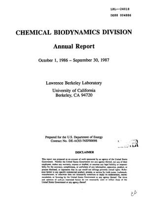 Chemical Biodynamics Division: Annual report, October 1, 1986-September 30, 1987