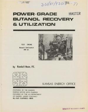 Power-grade butanol recovery and utilization