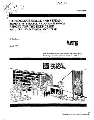 Hydrogeochemical and stream sediment special reconnaissance report for the Deep Creek Mountains, Nevada and Utah