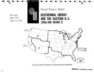 Geothermal energy and the eastern US (ERDA/DGE Region 5). Second progress report