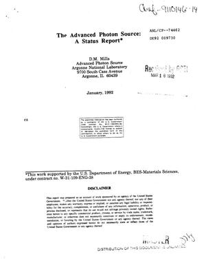The Advanced Photon Source: A status report