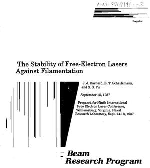 The stability of free-electron lasers against filamentation