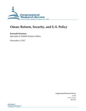 Primary view of object titled 'Oman: Reform, Security, and U.S. Policy'.