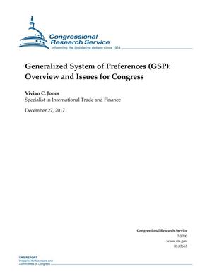 Generalized System of Preferences (GSP): Overview and Issues for Congress