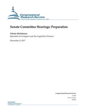 Senate Committee Hearings: Preparation
