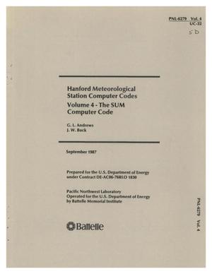 Hanford Meteorological Station computer codes: Volume 4, The SUM computer code
