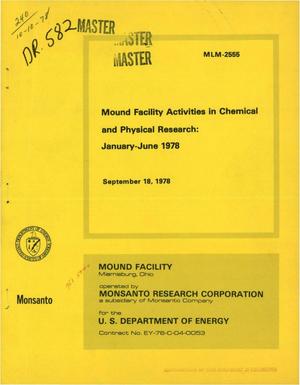Mound Facility activities in chemical and physical research: January-June 1978