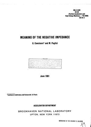 Meaning of the negative impedance