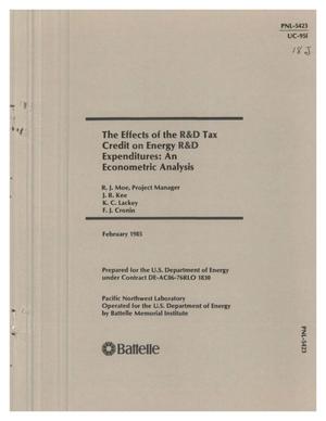 Effects of the R and D tax credit on energy R and D expenditures: an econometric analysis
