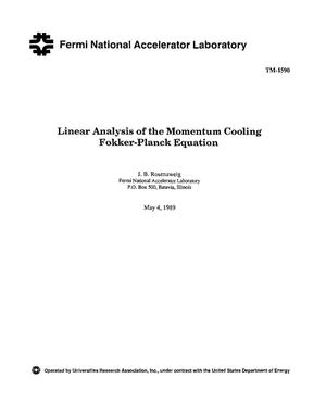 Linear analysis of the momentum cooling Fokker-Planck equation