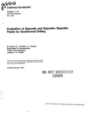 Evaluation of saponite and saponite/sepiolite fluids for geothermal drilling