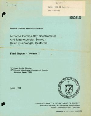 Airborne gamma-ray spectrometer and magnetometer survey: Ukiah quadrangle, California. Final report