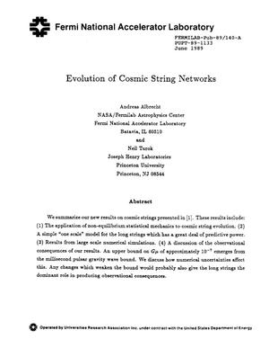 Evolution of cosmic string networks