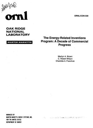 The Energy-Related Inventions Program: A decade of commercial progress