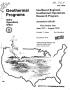Report: Southwest regional geothermal operations research program. Summary re…