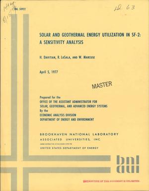 Solar and geothermal energy utilization n SF-2: a sensitivity analysis