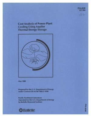 Cost analysis of power plant cooling using aquifer thermal energy storage