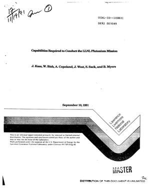 Capabilities required to conduct the LLNL plutonium mission