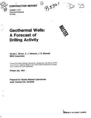Geothermal wells: a forecast of drilling activity