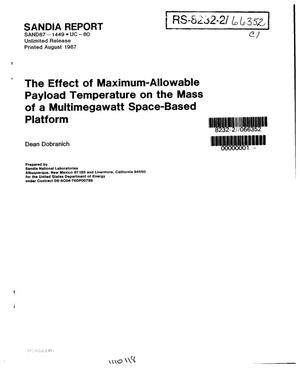 The effect of maximum-allowable payload temperature on the mass of a multimegawatt space-based platform