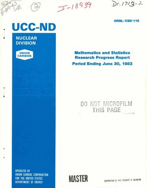Mathematics and statistics research progress report, period ending June 30, 1983